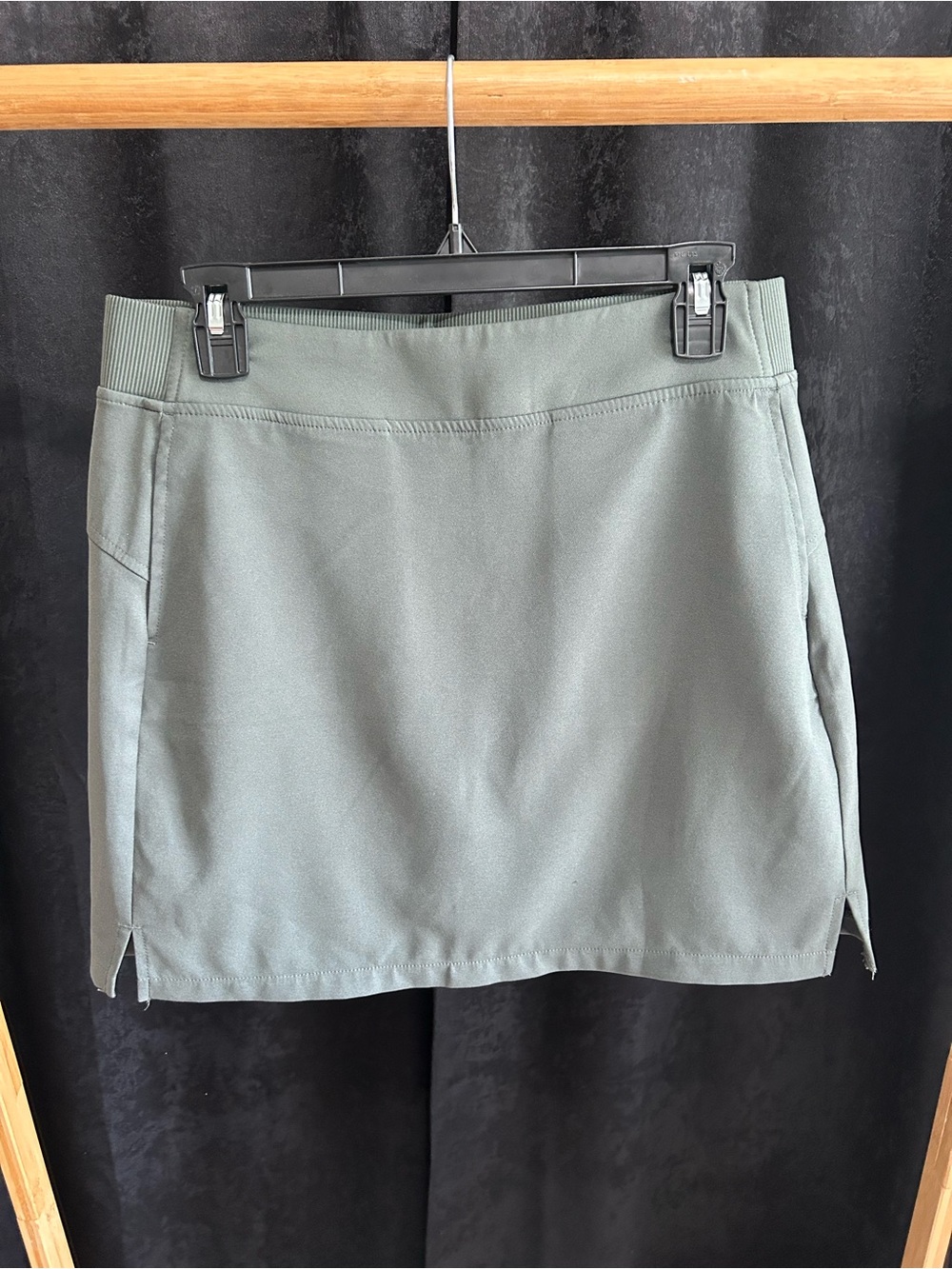 Olive Green Women's Mini Skort with Elastic Waist